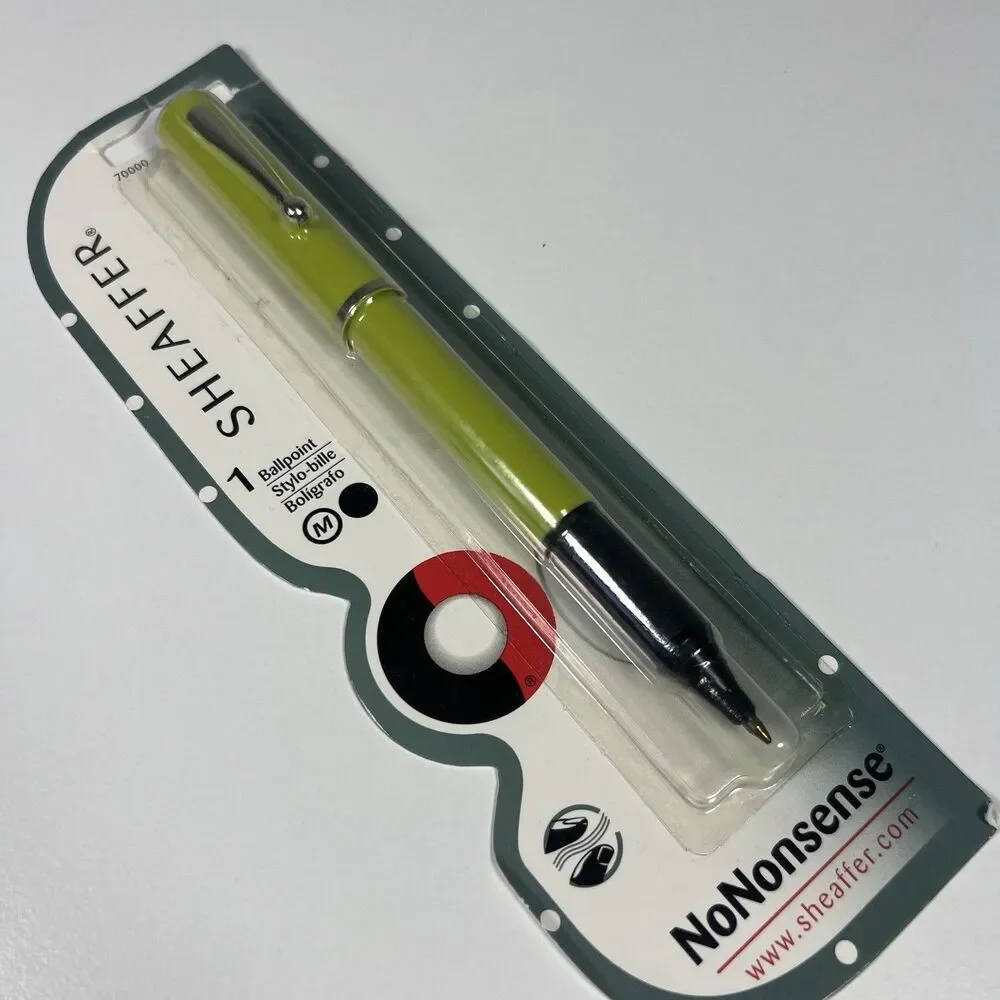 NEW NOS Vintage Sheaffer Green No Nonsense Medium Ball Point Pen Black Ink